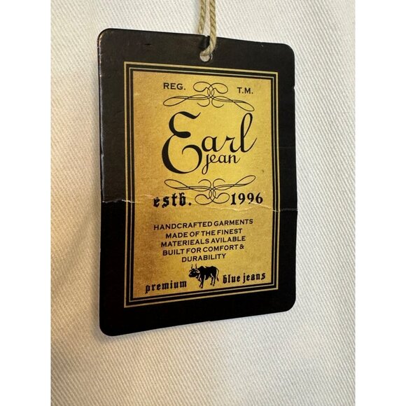 Earl Jean Womens White Bootcut Jeans Size 16 Rhinestone Detailing Cotton/Spandex - Picture 3 of 8